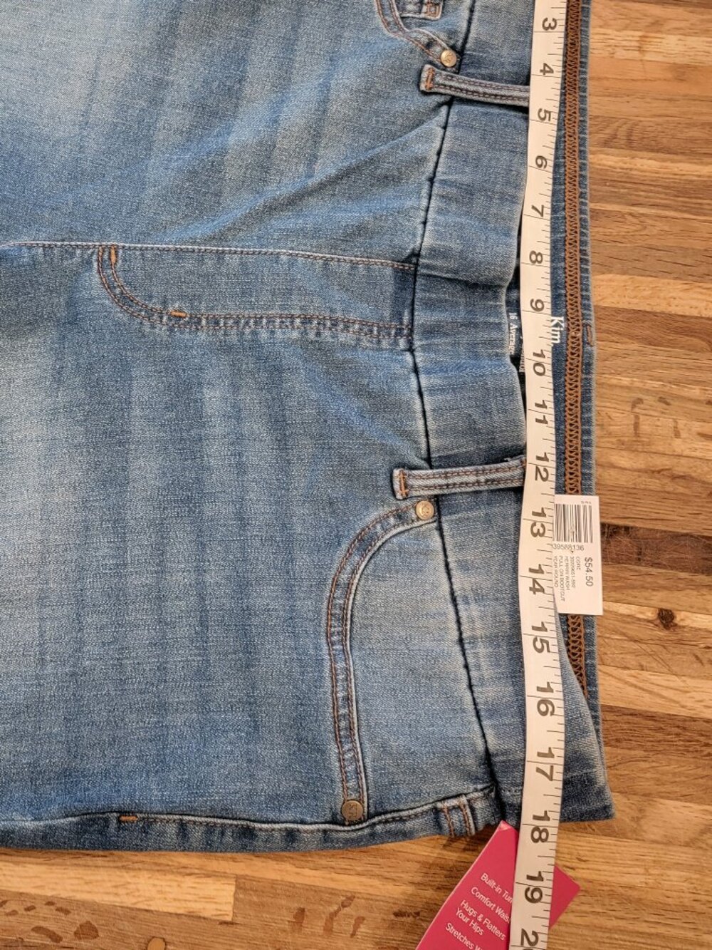 Kim Rogers Pull On Bootcut Tummy Control Herrin Wash Blue Jeans - Picture 6 of 11